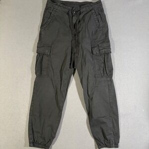 Vintage‎ American Eagle Gray Cargo Joggers Pants Drawstring Waist Size 10